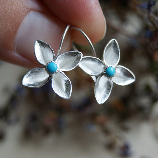 Clover Turquoise Ear Hanging Female Antique Accessories For Women