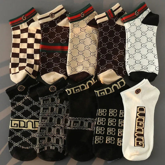 5/10 pcs Men's Thin Breathable Low-Cut Socks - Anti-Odor, Moisture-Wicking, Lightweight, Comfortable & Versatile for Daily Wear