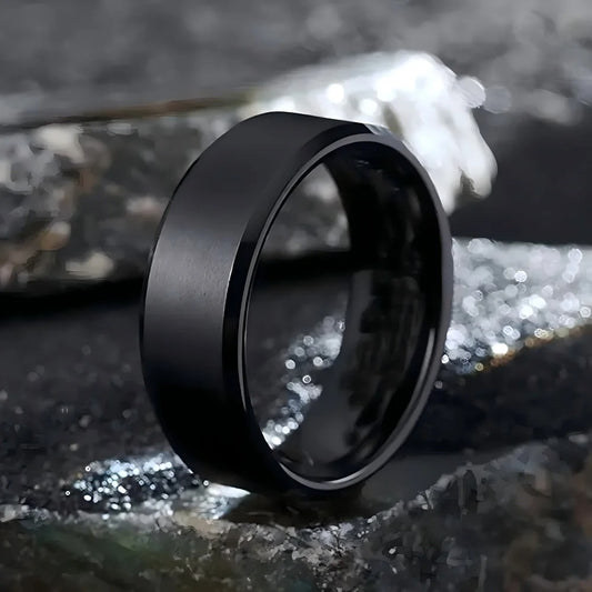 JEWELRFashion Charm Jewelry Ring for Men Women Stainless Steel Black Rings Wedding Engagement High Quality Matte Male Accessory