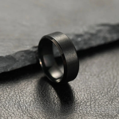JEWELRFashion Charm Jewelry Ring for Men Women Stainless Steel Black Rings Wedding Engagement High Quality Matte Male Accessory
