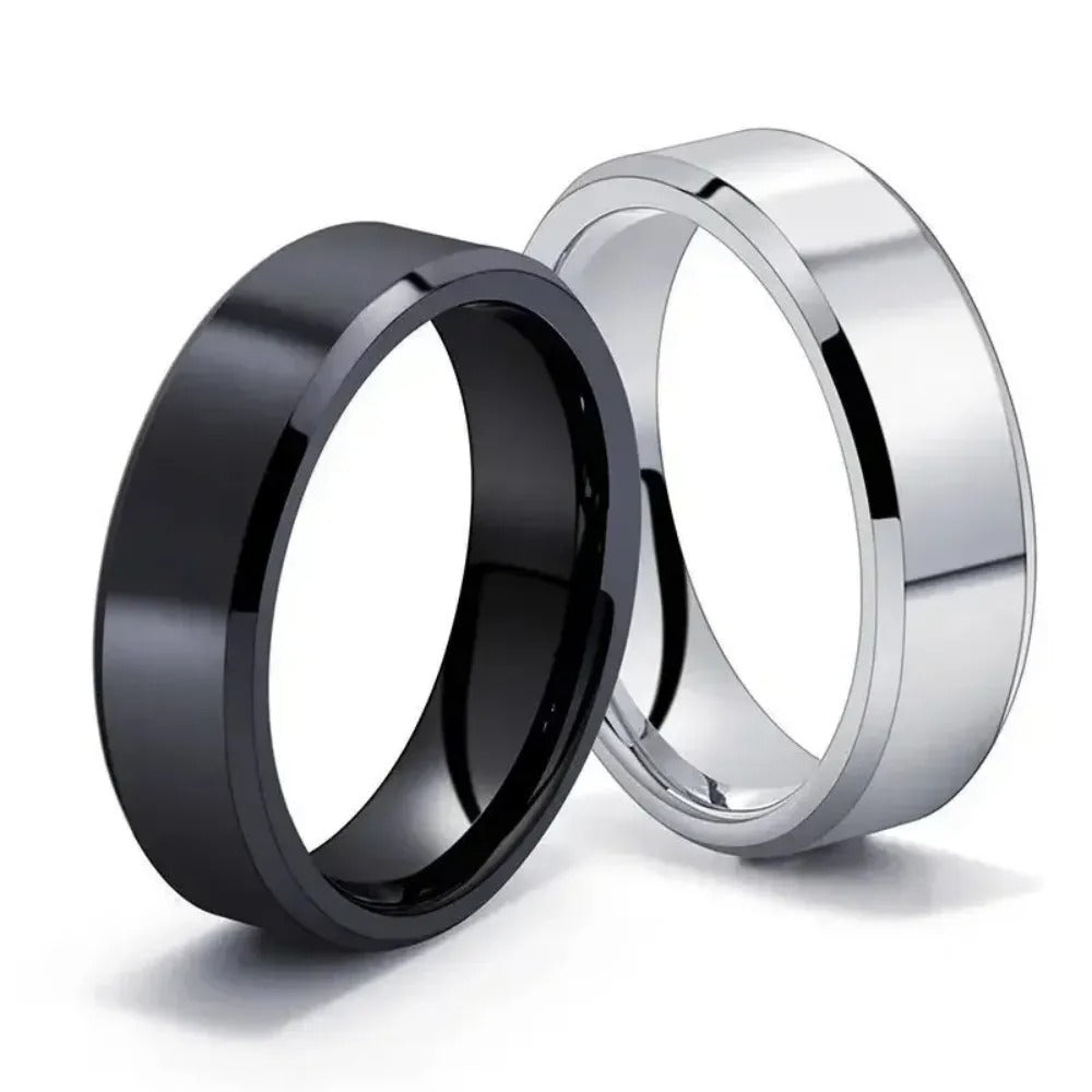 JEWELRFashion Charm Jewelry Ring for Men Women Stainless Steel Black Rings Wedding Engagement High Quality Matte Male Accessory